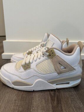 Air Jordan 4 Retro GS Linen - Size 6Y (Women's 7.5) - Good Condition - No Box